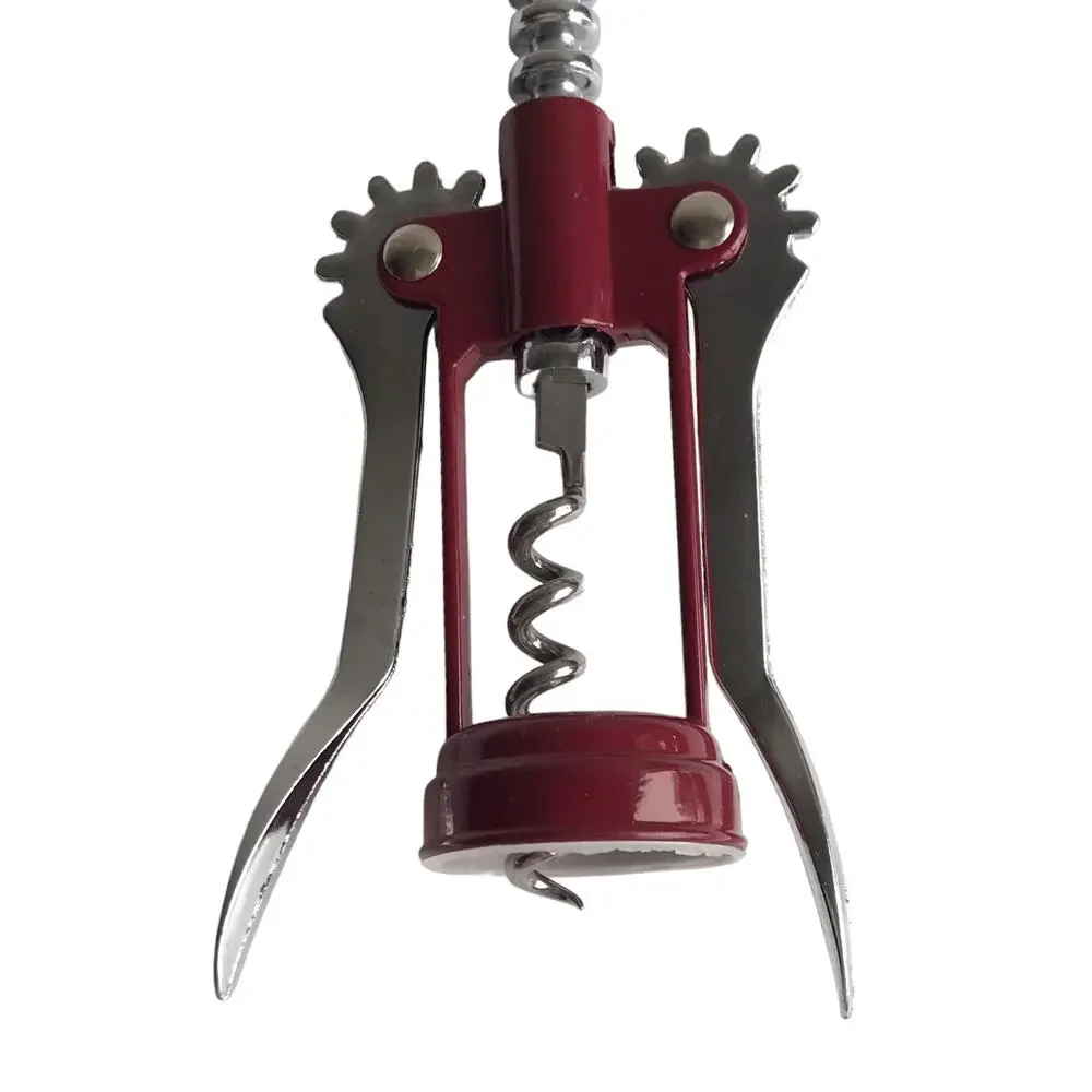 Corkscrew Wine Opener Metal Red Silver Bar Cart Serving Tool Barware Home Gift